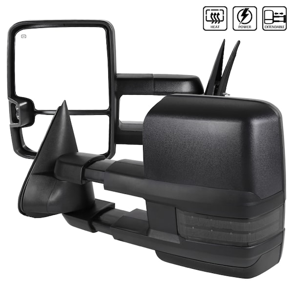 Spec-D Tuning 03-06 Chevrolet Silverado Twng Mirrors, Pwr Htd, RMX-SIV03G3GLEDHP-FS RMX-SIV03G3GLEDHP-FS - main
